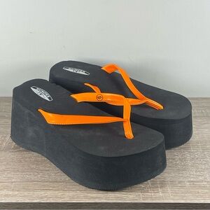 Y2K Bumper Platform Flip Flops Wedge Thong Sandals